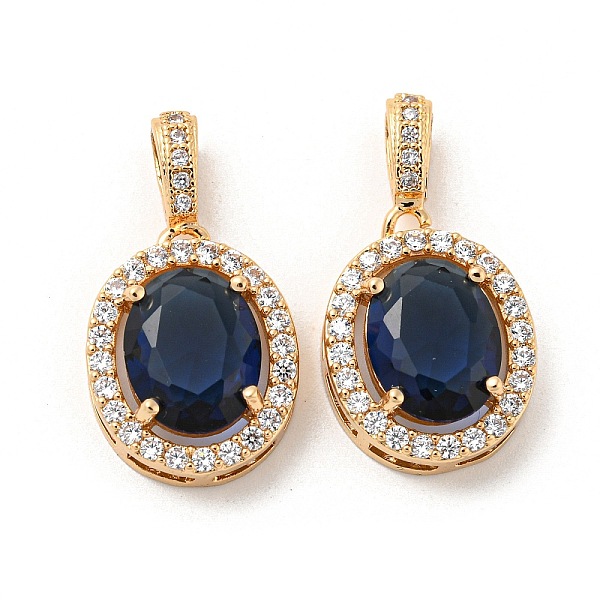 

PandaHall Brass Micro Pave Cubic Zirconia Pendants, with Glass Charms, Long-Lasting Plated, Oval, Golden, 16x12.5x6.5mm, Hole: 5x2mm...