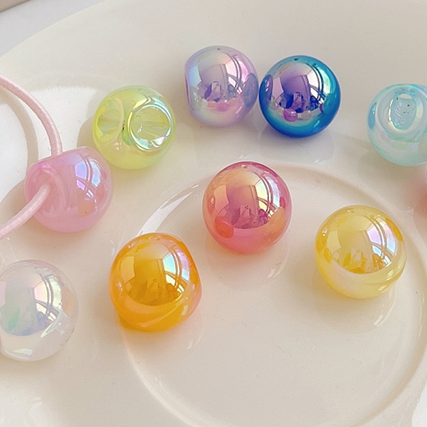 

PandaHall UV Plating Iridescent Acrylic Beads, AB Color Plated, Round, Mixed Color, 16.7x16.8mm Acrylic Round Multicolor