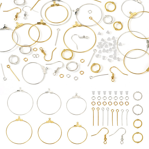 

PandaHall DIY Earring Making Finding Kit, Including Iron Ring Wire Pendants & Eye Pin, Alloy Bead Frames, Brass Earring Hooks & Jump Rings...
