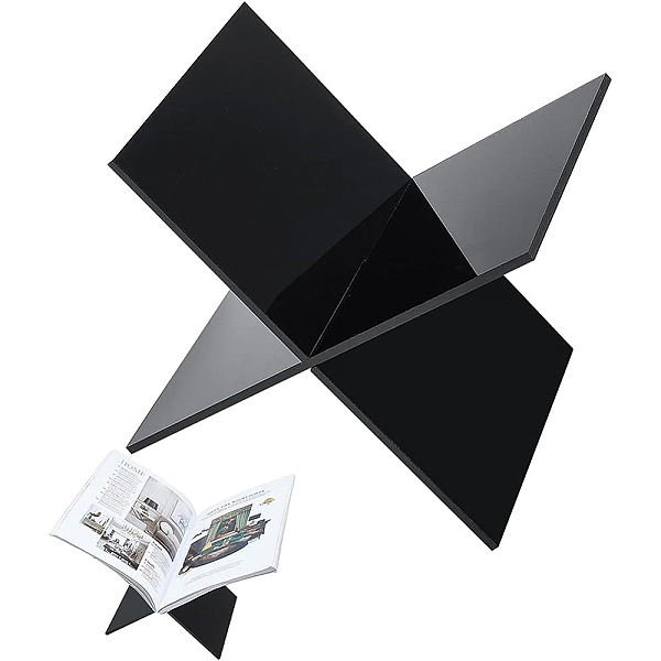 

PandaHall BENECREAT 9.6x9.6x6inch Black Acrylic Book Holder, 2 Piece(4 Sector) Angled Book Display Stand for Reading & Displaying Your...