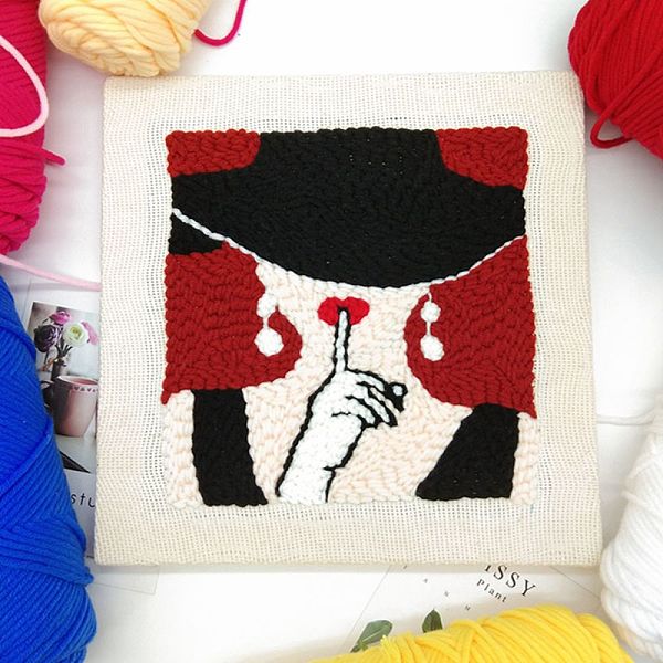 

PandaHall Sexy Girl Punch Embroidery Supplies Kit, including Instruction, Embroidery Fabric with Solid Wood Frame, Plastic Needle and 6...