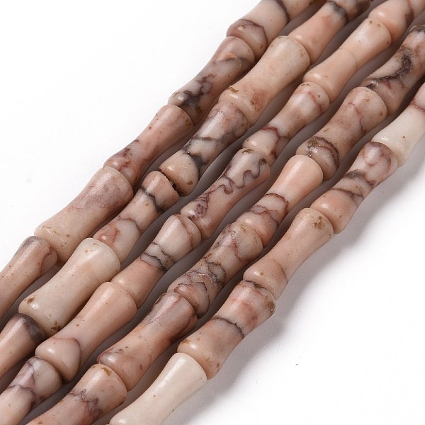 

PandaHall Natural Dragon Blood Jasper Beads Strands, Column Bamboo Shape, 12x4~5mm, Hole: 1mm, about 34pcs/strand, 15.71~ 15.79 inch...