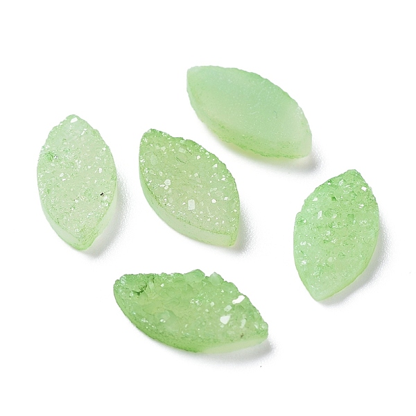 

PandaHall Natural Druzy Agate Cabochons, Dyed, Horse Eye, Light Green, 14x7x3mm Druzy Agate Horse Eye