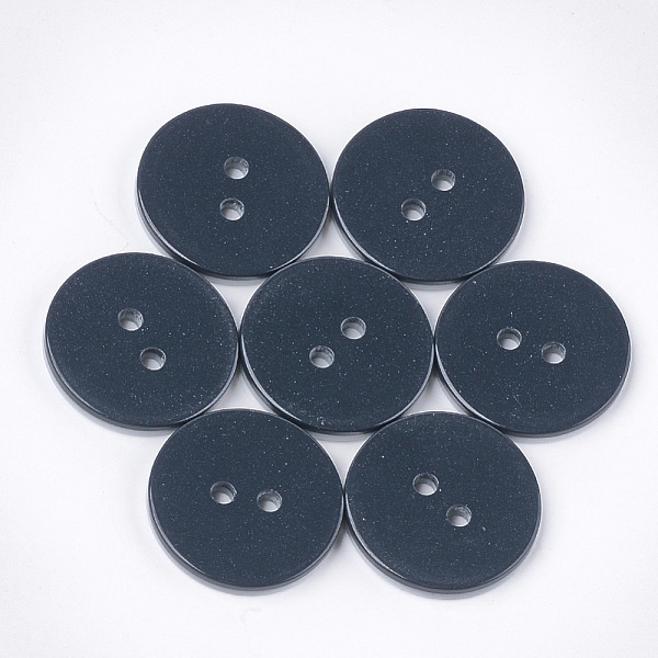 

PandaHall 2-Hole Resin Buttons, Two Tone, Flat Round, Prussian Blue, 25.5x3.5mm, Hole: 3mm Resin Flat Round Blue