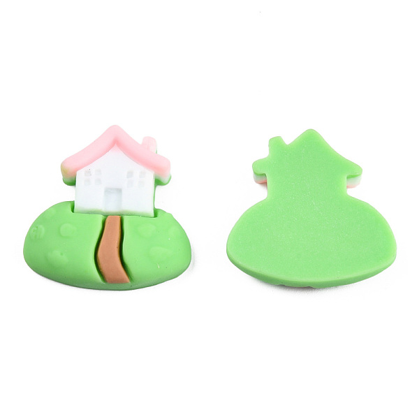

PandaHall Opaque Resin Cabochons, House, Pink, 22.5~23x23.5x6mm Resin Building Pink