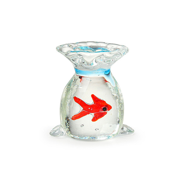

PandaHall Glass Cat Pocket Fish Figurines, for Home Car Desktop Decoration, Fish, 20.3x36x39mm Glass Fish Red