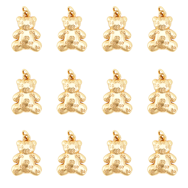 

PandaHall CHGCRAFT 12Pcs Brass Pendants, Long-Lasting Plated, with Jump Ring, Bear, Real 18K Gold Plated, 20x14x3mm, Jump Ring: 5x1mm, Inner...