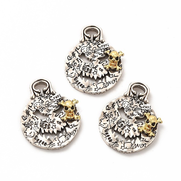 

PandaHall Rack Plating Brass Micro Pave Cubic Zirconia Pendants, Long-Lasting Plated, Lead Free & Cadmium Free, Real 18K Gold Plated, Death..., Black