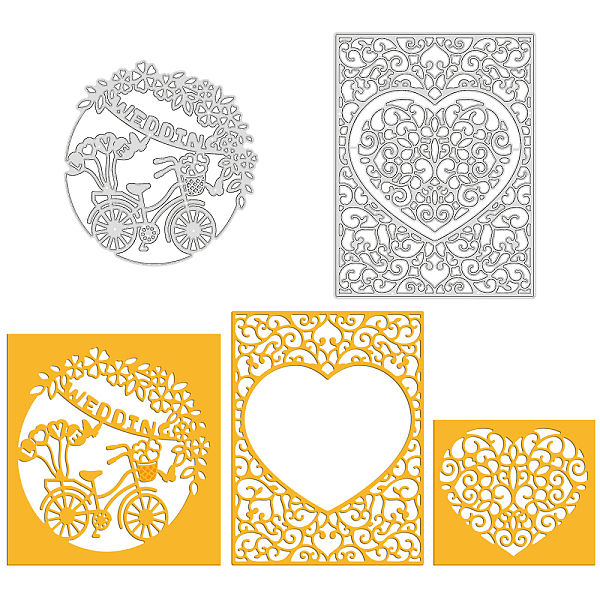 

PandaHall GLOBLELAND 2Pcs 2 Style Wedding Theme Carbon Steel Cutting Dies Stencils, for DIY Scrapbooking/Photo Album, Decorative Embossing...