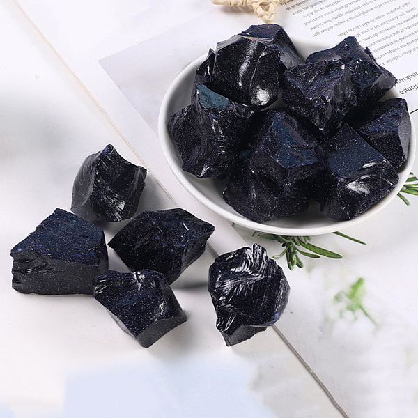 

PandaHall Synthetic Blue Goldstone Beads, for Aroma Diffuser, Wire Wrapping, Wicca & Reiki Crystal Healing, Display Decorations, Nuggets...