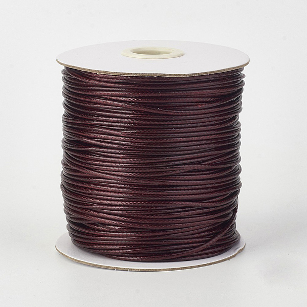 

PandaHall Eco-Friendly Korean Waxed Polyester Cord, Dark Red, 1.5mm, about 169.51~174.98 Yards(155~160m)/Roll Waxed Polyester Cord