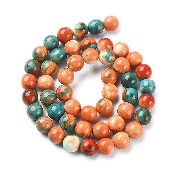 

PandaHall Synthetic Ocean White Jade Round Beads Strands, Dyed, Saddle Brown, 8mm, Hole: 1mm, about 49pcs/strand, 15.70''(39.88cm) Ocean...