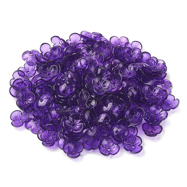 

PandaHall Transparent Acrylic Bead Caps, 3-Petal Flower, Dark Orchid, 10x3mm, Hole: 1.4mm Acrylic