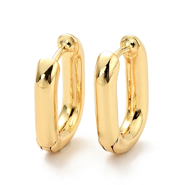 

PandaHall Brass Oval Hoop Earrings for Women, Cadmium Free & Nickel Free & Lead Free, Real 18K Gold Plated, 16x12x3mm, Pin: 0.8mm Brass Oval