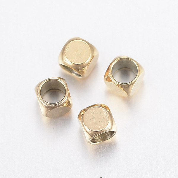 

PandaHall Ion Plating(IP) 304 Stainless Steel Beads, Cube, Golden, 2x2x2mm, Hole: 1.5mm 304 Stainless Steel Cube