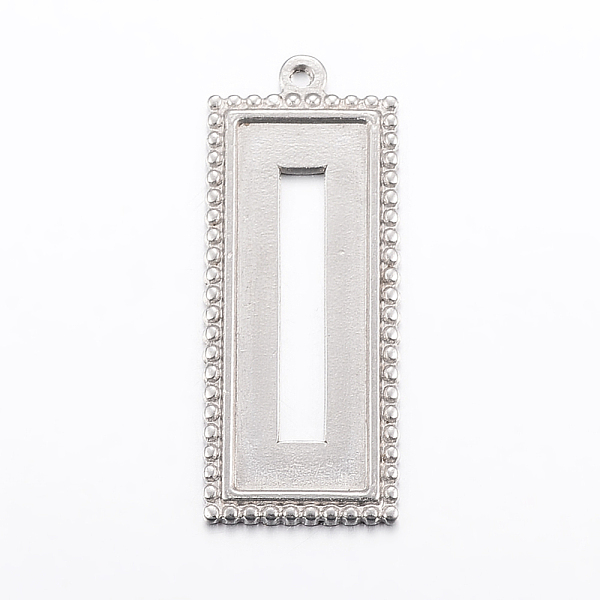 

PandaHall 304 Stainless Steel Pendant Cabochon Open Back Settings, Rectangle, Stainless Steel Color, Tray: 22x3mm, 38.5x15x1.5mm, Hole: 2mm...