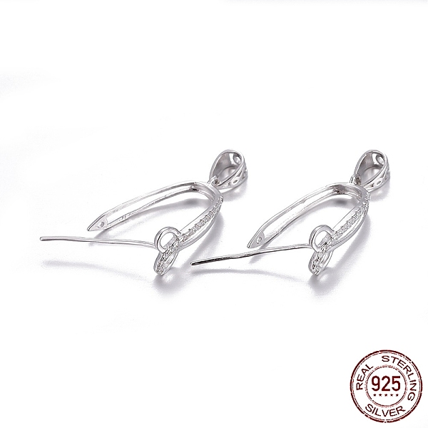 

PandaHall Rhodium Plated 925 Sterling Silver Pendant Bails, with Cubic Zirconia, Clear, Platinum, 19x7.5x12mm, Hole: 5x3mm, Pin: 0.7mm...