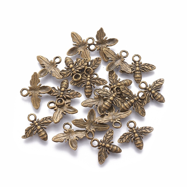 

PandaHall Metal Alloy Pendants, Bees, Nickel Free, Antique Bronze, 15x12x2mm Alloy Bees