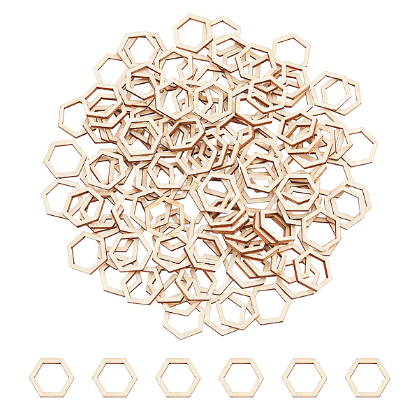 

PandaHall Beechwood Linking Rings, Hexagon, 22.5x20x2mm, Inner Diameter: 17x15mm Wood Hexagon