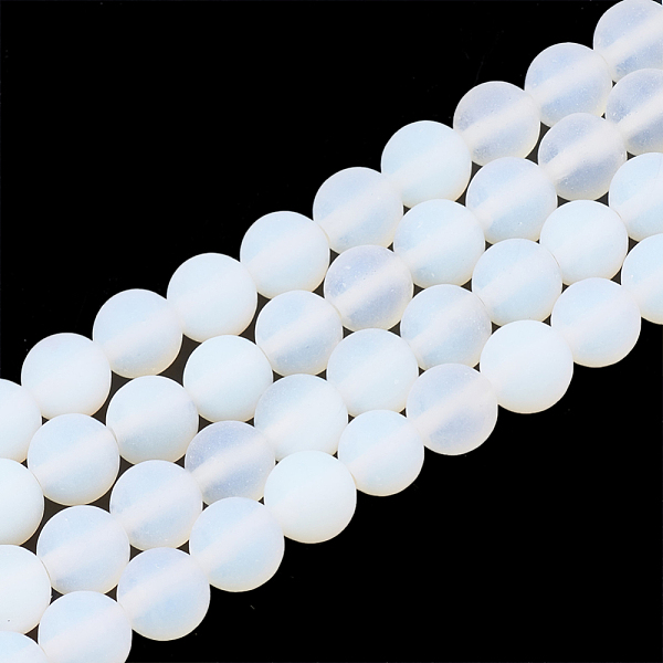 

PandaHall Opalite Beads Strands, Frosted, Round, 4mm, Hole: 1mm, about 94pcs/strand, 15 inch Opalite Round