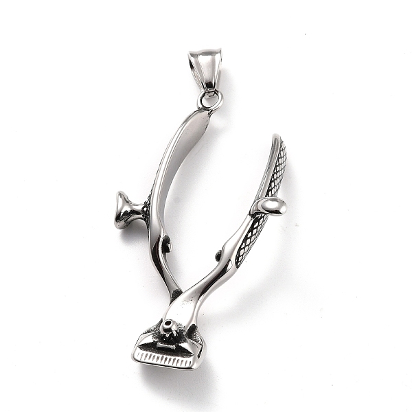 

PandaHall 304 Stainless Steel Big Pendants, Hair Clipper, Antique Silver, 57x37x9mm, Hole: 7x8mm 304 Stainless Steel Tool