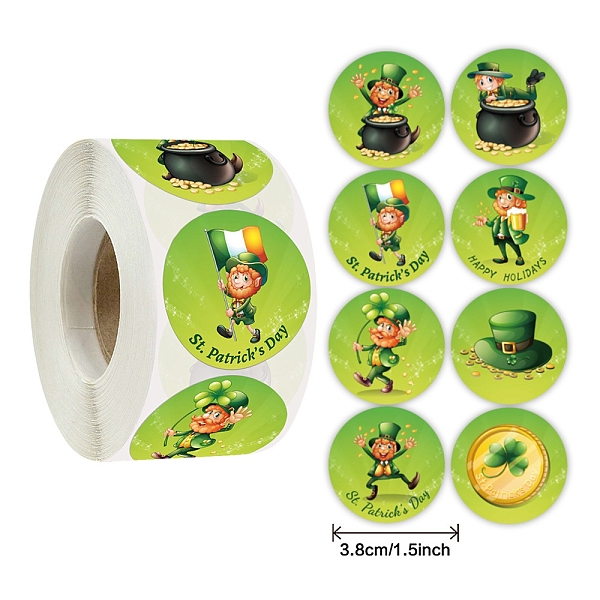 

PandaHall Saint Patrick's Day Theme PET Waterproof Self Adhesive Stickers, for DIY Scrapbooking, Photo Album Decoration, Green Yellow, 38mm...