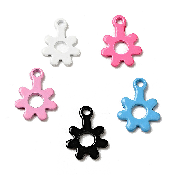 

PandaHall Spray Painted 201 Stainless Steel Charms, Flower Charms, Mixed Color, 11x8.5x1mm, Hole: 1.2mm 201 Stainless Steel Flower..., Multicolor