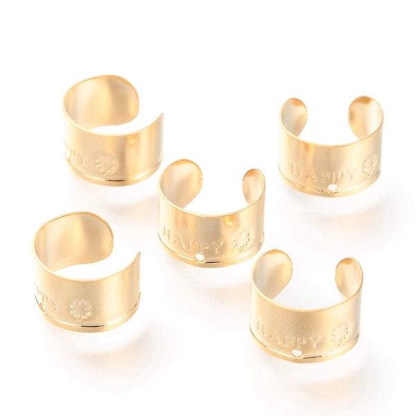 

PandaHall 304 Stainless Steel Ear Cuff Findings, Golden, 11x7mm, Hole: 1mm 304 Stainless Steel