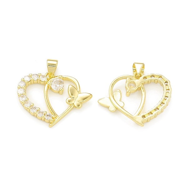 

PandaHall Rack Plating Brass Micro Pave Cubic Zirconia Pendants, Cadmium Free & Lead Free, Long-Lasting Plated, Heart & Butterfly Charm..., Clear