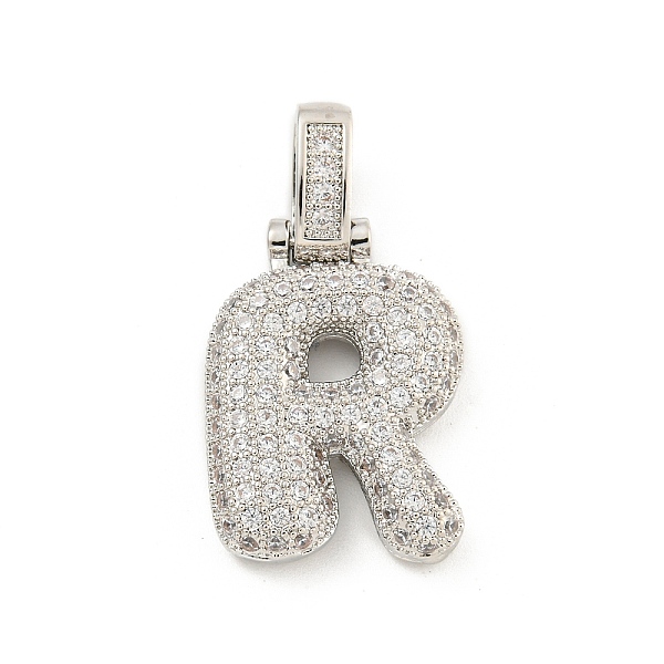 Pendenti in zirconi cubici trasparenti in micro pavè di ottone