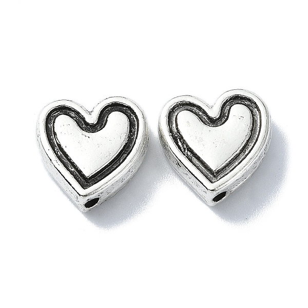 

PandaHall Tibetan Style Alloy Beads, Heart, Antique Silver, 12.5x12.5x4.5mm, Hole: 1.5mm, about 190pcs/500g Alloy Heart