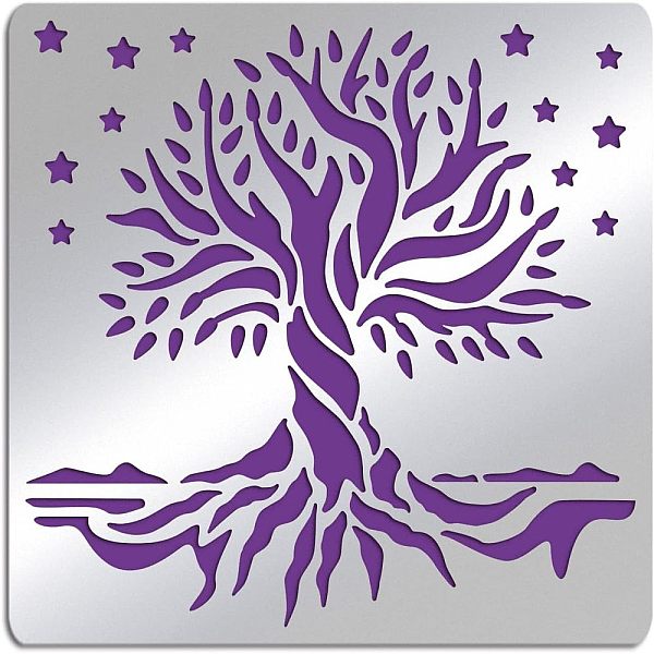 

PandaHall FINGERINSPIRE Tree of Life Metal Journal Stencil Stars Metal Painting Template Stainless Steel Multifunctional Planner Metal...