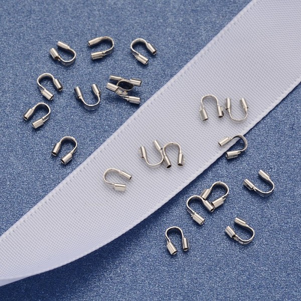 

PandaHall Platinum Color Brass Wire Guardian, Nickel Free, about 4mm wide, 5mm long, 1mm thick, hole: 0.5 Brass