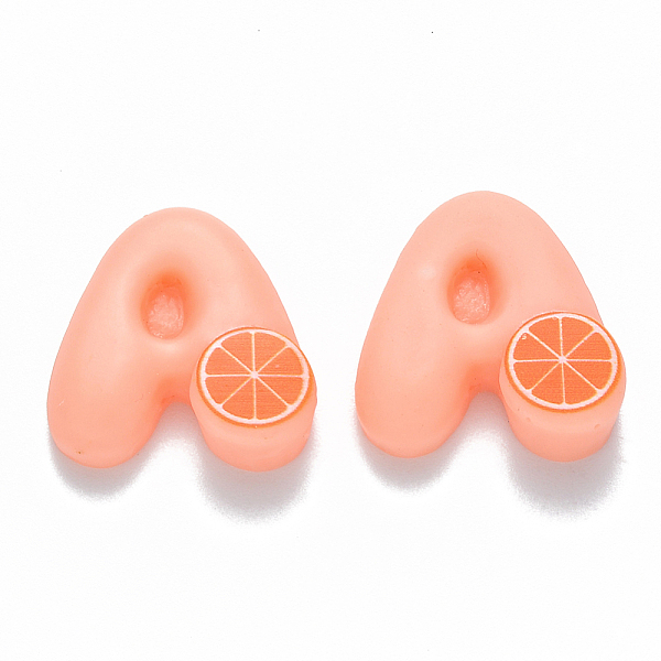 

PandaHall Resin Cabochons, Letter A with Grapefruit, Light Salmon, 19x18x6mm Resin Letter