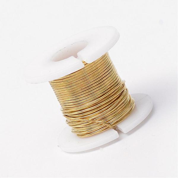 

PandaHall Round Copper Jewelry Wire, Gold, 28 Gauge, 0.3mm, about 9 Feet(3 yards)/roll, 12 rolls/box Copper Round Gold