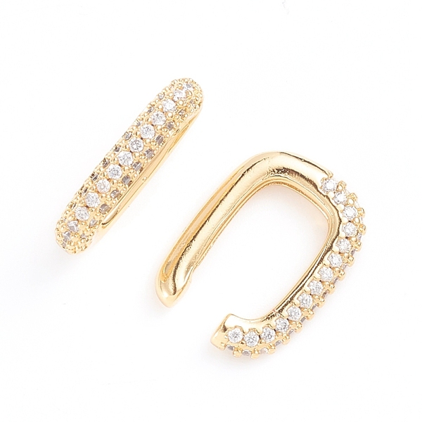 

PandaHall Brass Micro Pave Cubic Zirconia Cuff Earrings, Long-Lasting Plated, Rectangle, Clear, 20.5x15x3.5mm Cubic Zirconia Clear