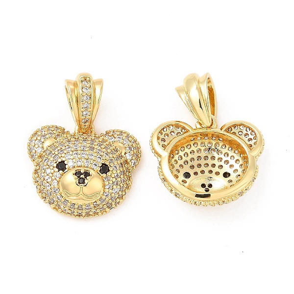 

PandaHall Brass Micro Pave Cubic Zirconia Pendant, Bear Head Charm, Golden, Clear, 16x18.5x6~6.5mm, Hole: 6x3.5mm Brass+Cubic Zirconia Bear...