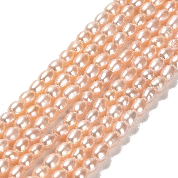 

PandaHall Natural Cultured Freshwater Pearl Beads Strands, Rice, Grade 4A, Light Salmon, 2.5~3x4~4.5mm, Hole: 0.5mm, about 91pcs/strand...