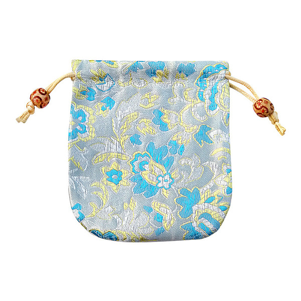 

PandaHall Chinese Style Flower Pattern Satin Jewelry Packing Pouches, Drawstring Gift Bags, Rectangle, Light Steel Blue, 10.5x10.5cm Cloth...