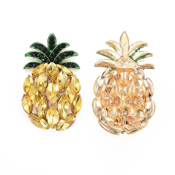 

PandaHall Rack Plating Alloy Emerald Rhinestone Cabochons, with Glass, Faceted, Cadmium Free & Lead Free, Light Gold, Pineapple, Gold...
