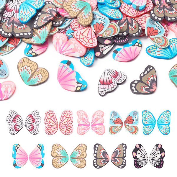 

PandaHall 90Pcs 9 Colors Handmade Polymer Clay Pendants, Butterfly Charm, Mixed Color, 27~29x15~18x2mm, Hole: 1.2mm, 10pcs/color Polymer..., Multicolor