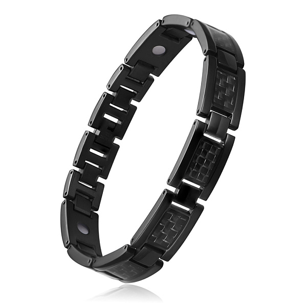 

PandaHall SHEGRACE Stainless Steel Panther Chain Watch Band Bracelets, with Carbon Fiber, Gunmetal, Black, 9 inch(23cm) Stainless Steel...