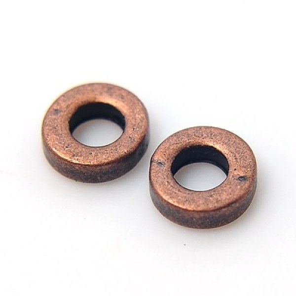 

PandaHall Tibetan Style Spacer Beads, Lead Free & Cadmium Free, Donut, Red Copper, 6x2mm, Hole: 2.5mm Alloy Donut