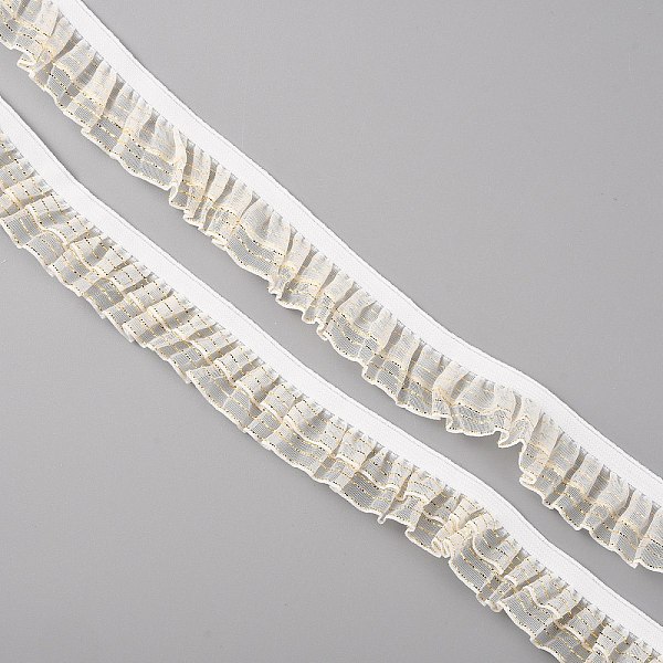 

PandaHall Double Tiers Pleated Chiffon Polyester Ribbons, Costume Accessories, Stripe Pattern, White, 3/4 inch(20mm), about 50yards/roll...