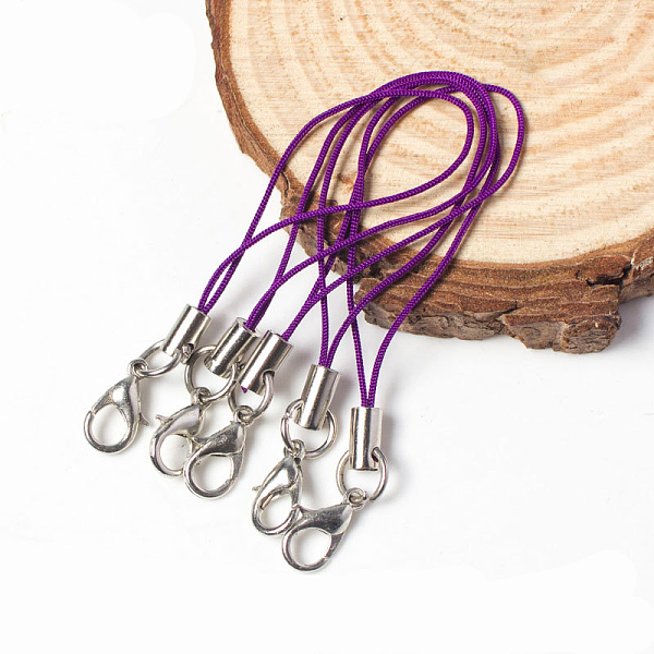 

PandaHall Mobile Straps, with Polyester String and Alloy Findings, Dark Violet, 70mm Polyester Purple