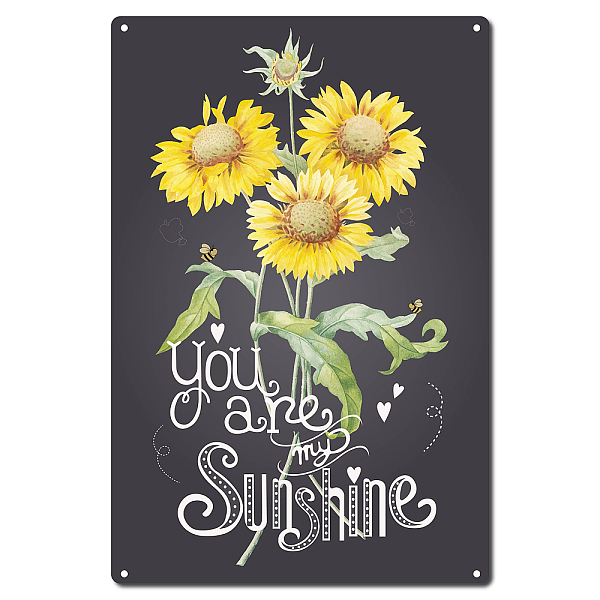 PandaHall CREATCABIN You Are My Sunshine Tin Sign Vintage Metal Signs Iron Painting Retro Plaque Poster for Kitchen Cafe Farmhouse Wall Art...