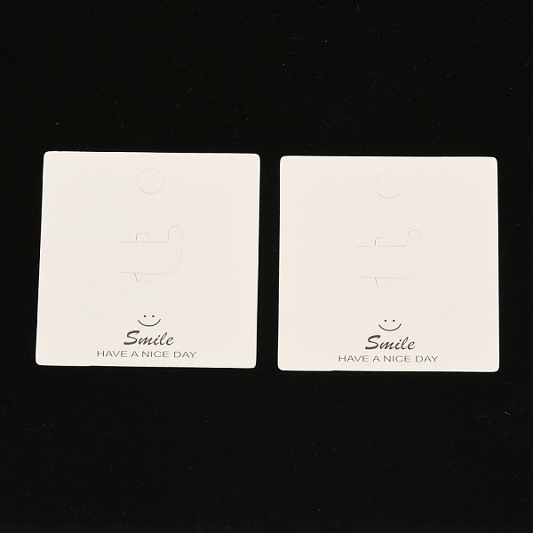 PandaHall White Ring Card, for Finger Ring, White, 6x6x0.05cm Paper Word White
