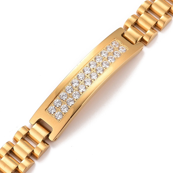 

PandaHall Clear Cubic Zirconia Rectangle Link Bracelet, Ion Plating(IP) 304 Stainless Steel High Sturdy Guaranteed Bracelet for Men Women...