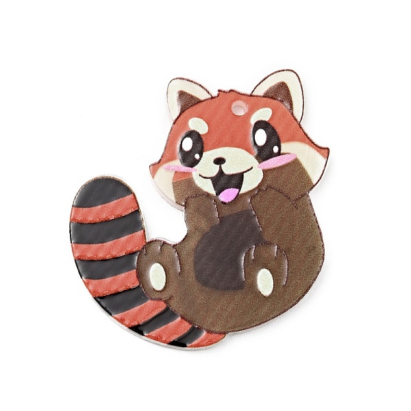 

PandaHall Cute Procyon Lotor Acrylic Pendants, Colorful, 35x34.5x2.5mm, Hole: 1.6mm Acrylic Other Animal