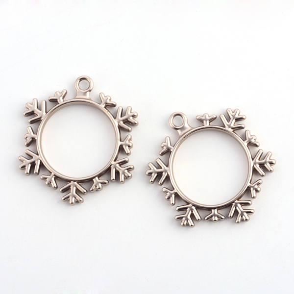 

PandaHall Matte Style Rack Plating Alloy Snowflake Open Back Bezel Pendants, For DIY UV Resin, Epoxy Resin, Pressed Flower Jewelry, Hollow...
